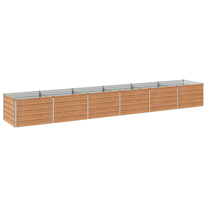 Raised Garden Bed Wood Brown 480 x 80 x 55 cm cold-rolled steel