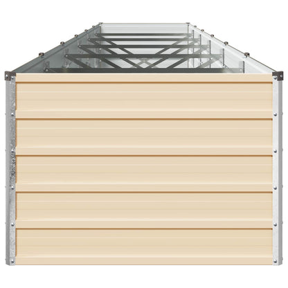 Raised Garden Bed Ivory 480 x 80 x 55 cm cold-rolled steel