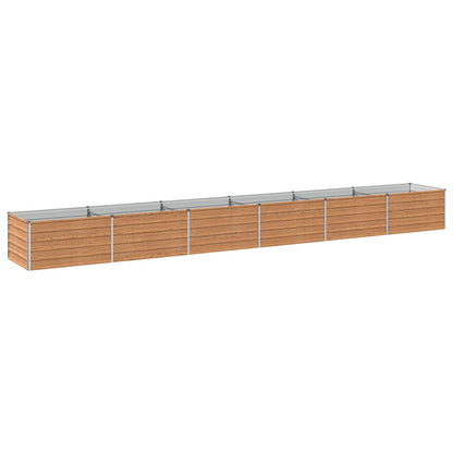 Raised Garden Bed Wood Brown 600 x 80 x 55 cm cold-rolled steel