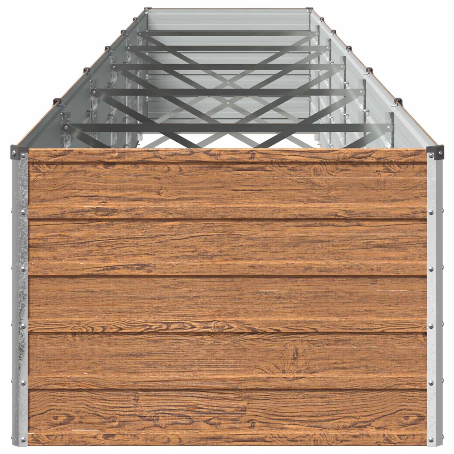 Raised Garden Bed Wood Brown 600 x 80 x 55 cm cold-rolled steel