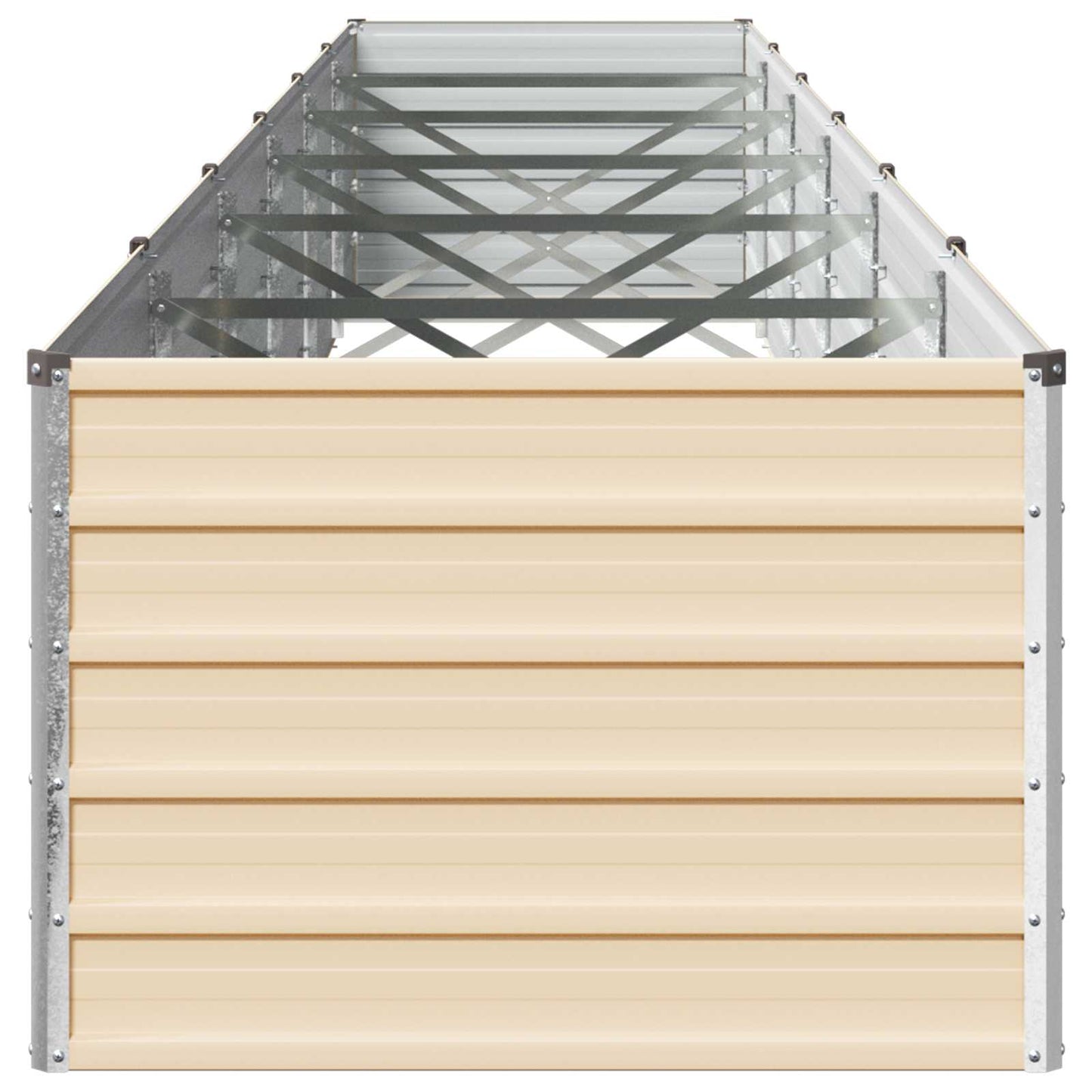 Raised Garden Bed Ivory 600 x 80 x 55 cm cold-rolled steel