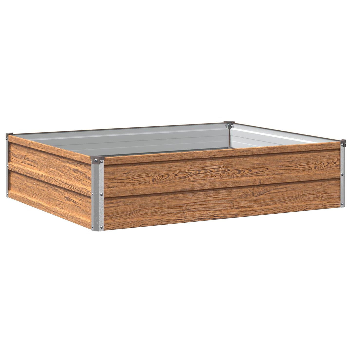 Raised Garden Bed Wood Brown 100 x 80 x 24 cm cold-rolled steel