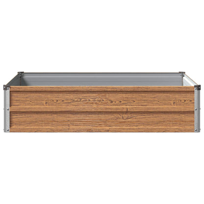 Raised Garden Bed Wood Brown 100 x 80 x 24 cm cold-rolled steel