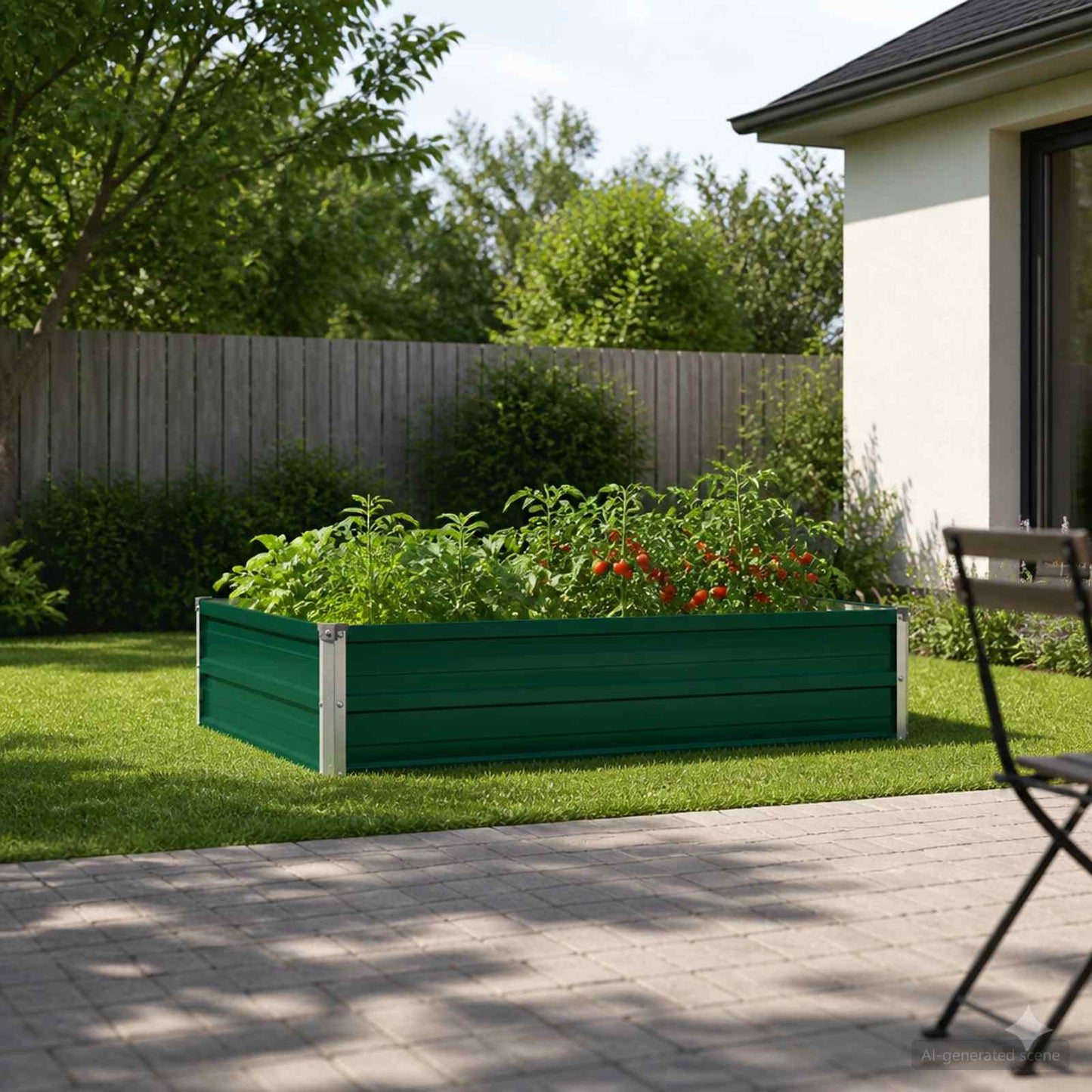 Raised Garden Bed Green 100 x 80 x 24 cm cold-rolled steeel