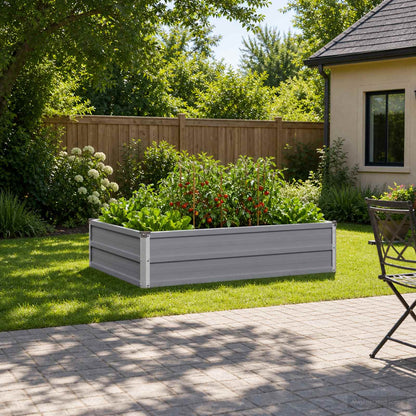Raised Garden Bed Grey 100 x 80 x 24 cm cold-rolled steel