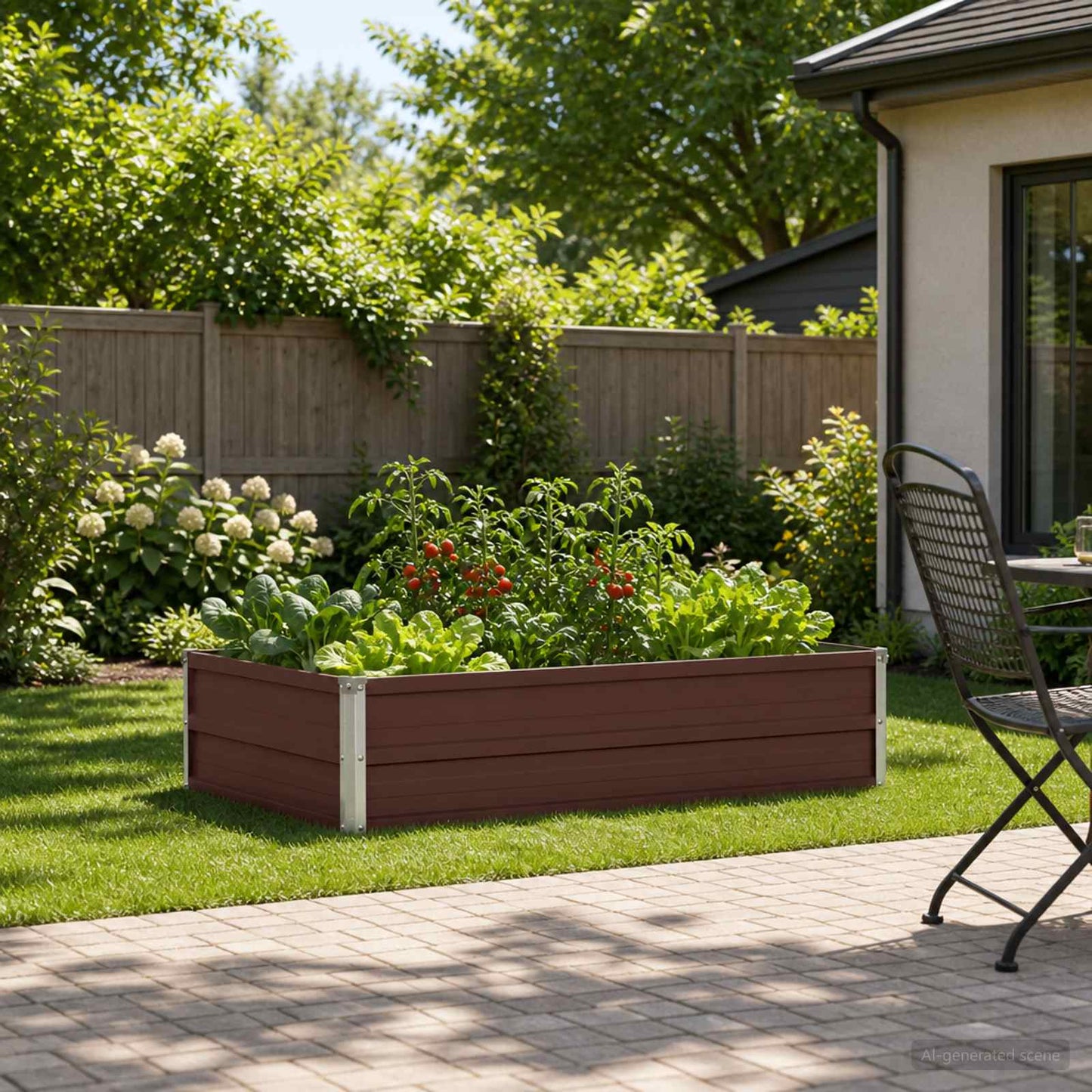 Raised Garden Bed Brown 100 x 80 x 24 cm cold-rolled steel