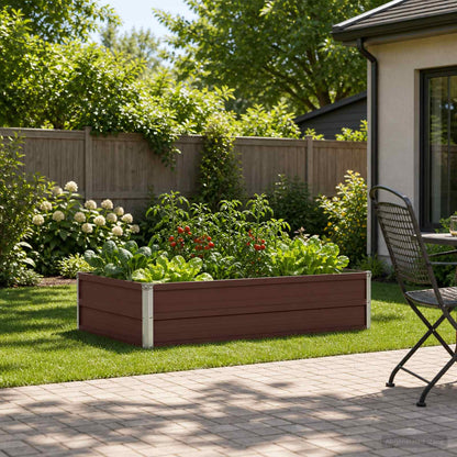 Raised Garden Bed Brown 100 x 80 x 24 cm cold-rolled steel