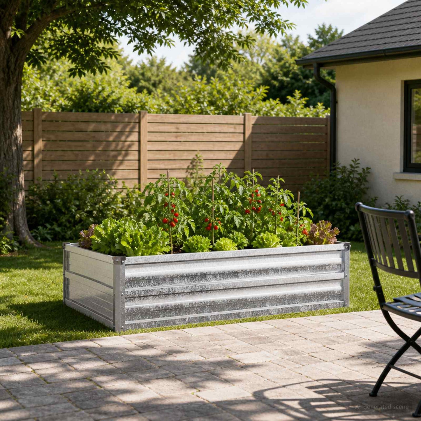 Raised Garden Bed Silver 100 x 80 x 24 cm galvanized
