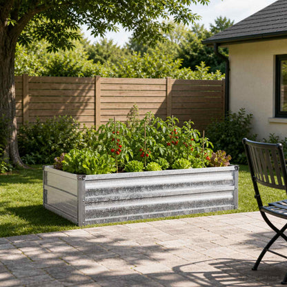 Raised Garden Bed Silver 100 x 80 x 24 cm galvanized