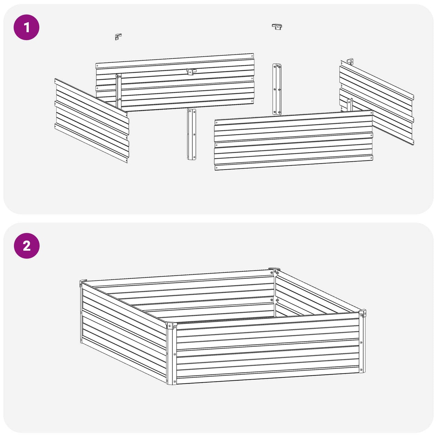 Raised Garden Bed Rusty 100 x 80 x 24 cm corton