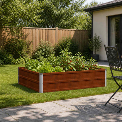 Raised Garden Bed Rusty 100 x 80 x 24 cm corton