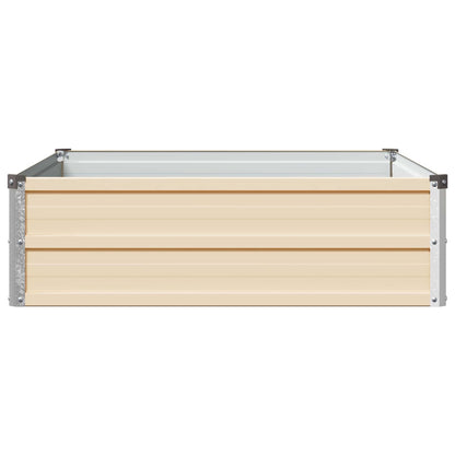 Raised Garden Bed Ivory 100 x 80 x 24 cm cold-rolled steel