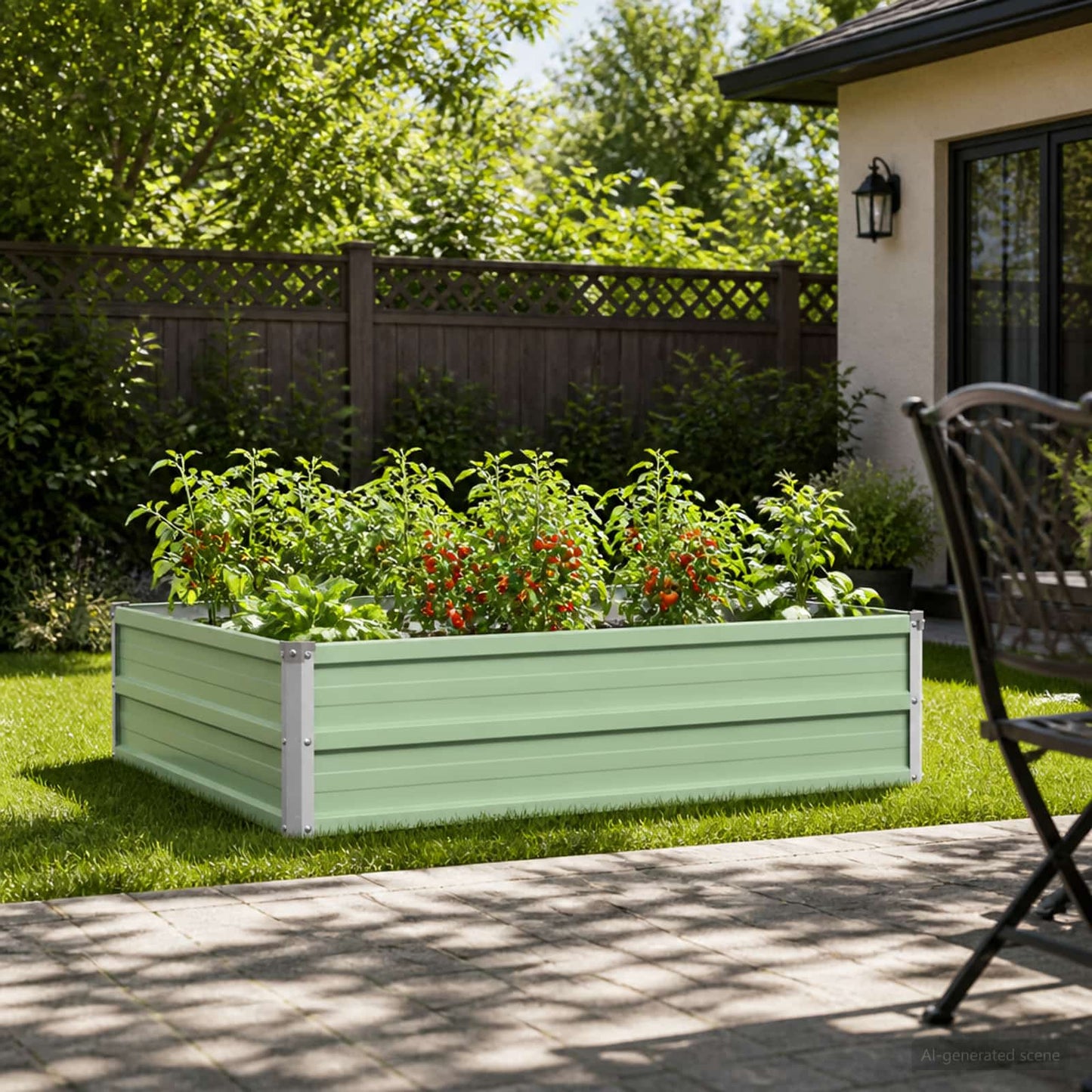 Raised Garden Bed Pastel Green 100 x 80 x 24 cm
