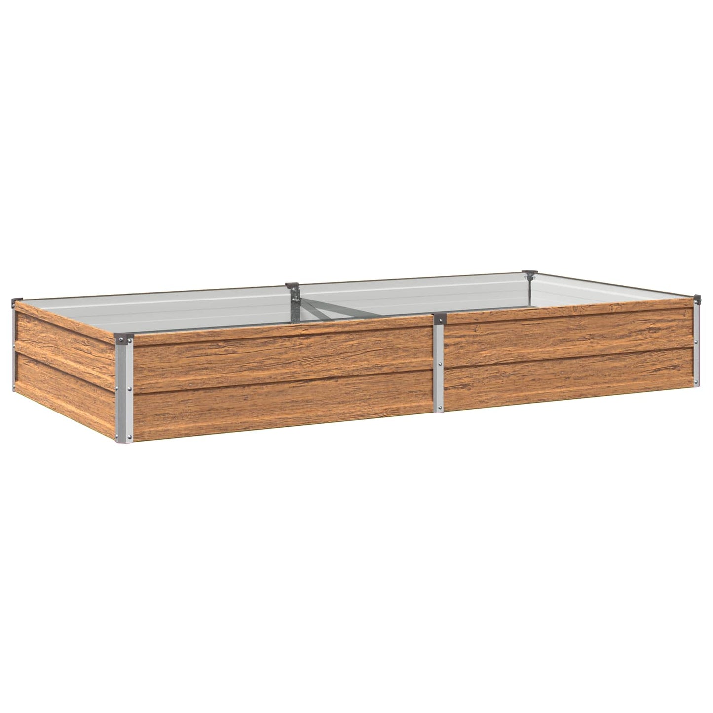 Raised Garden Bed Wood Brown 160 x 80 x 24 cm cold-rolled steel