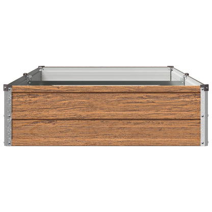Raised Garden Bed Wood Brown 160 x 80 x 24 cm cold-rolled steel
