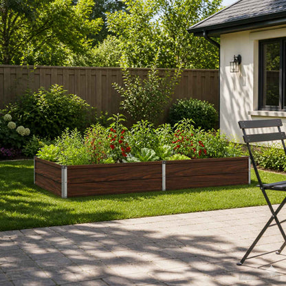 Raised Garden Bed Black 160 x 80 x 24 cm cold-rolled steel