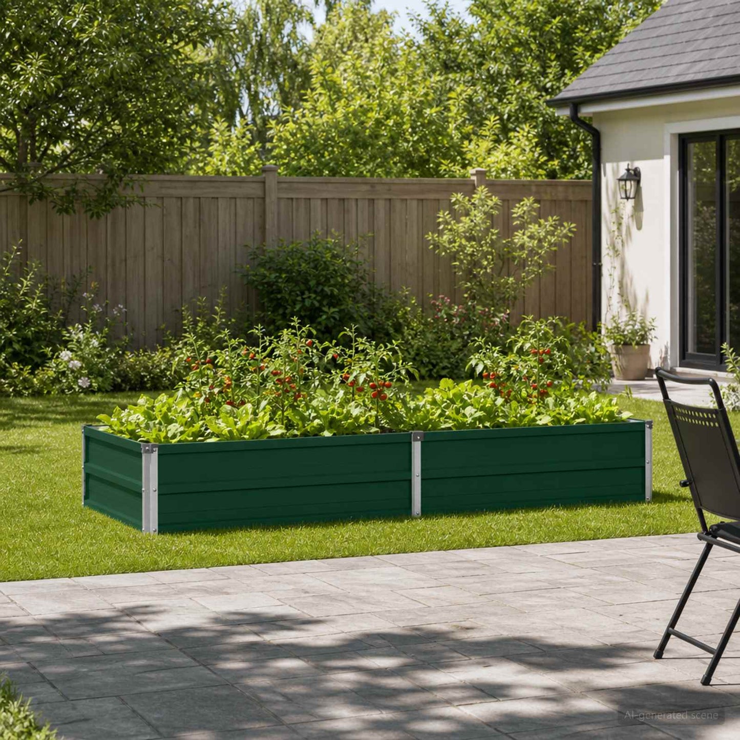 Raised Garden Bed Green 160 x 80 x 24 cm cold-rolled steeel