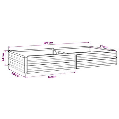 Raised Garden Bed Green 160 x 80 x 24 cm cold-rolled steeel