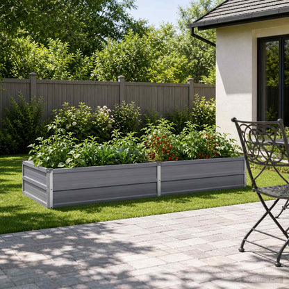 Raised Garden Bed Grey 160 x 80 x 24 cm cold-rolled steel