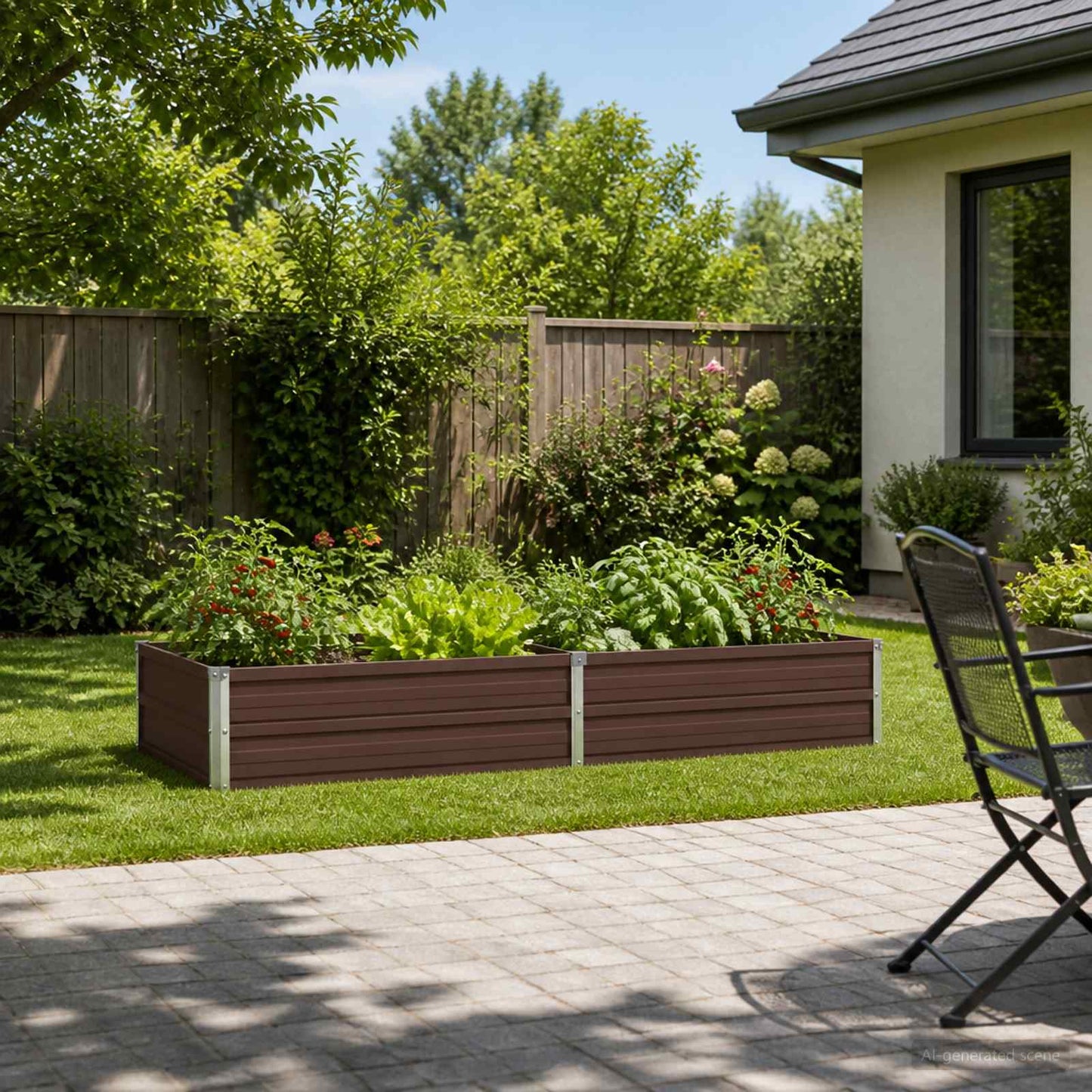 Raised Garden Bed Brown 160 x 80 x 24 cm cold-rolled steel