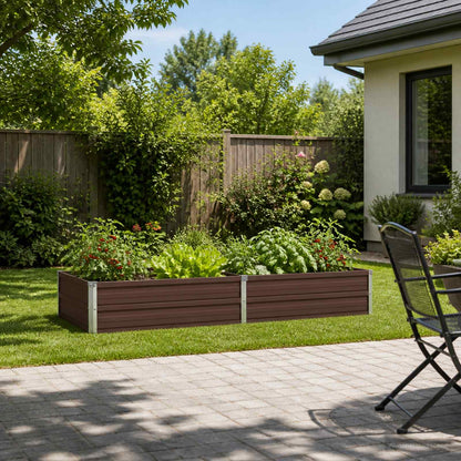 Raised Garden Bed Brown 160 x 80 x 24 cm cold-rolled steel
