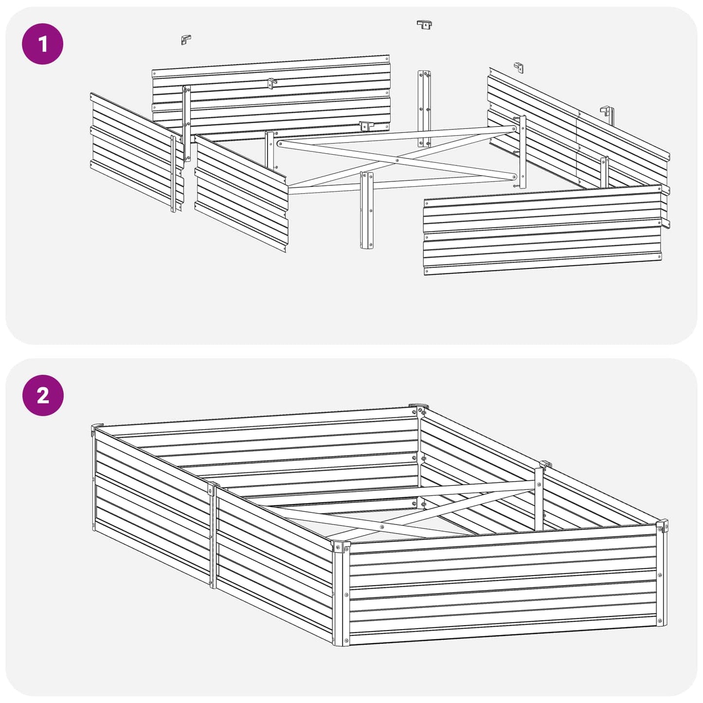 Raised Garden Bed Anthracite 160 x 80 x 24 cm cold-rolled steel