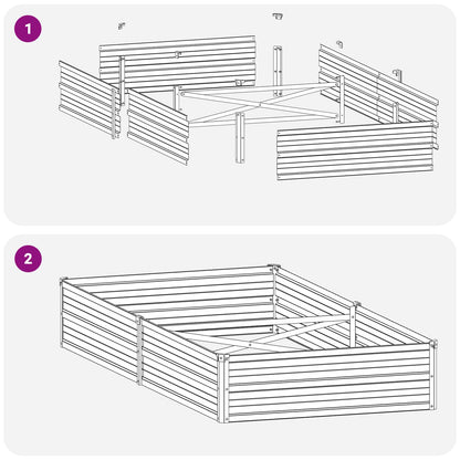 Raised Garden Bed Anthracite 160 x 80 x 24 cm cold-rolled steel
