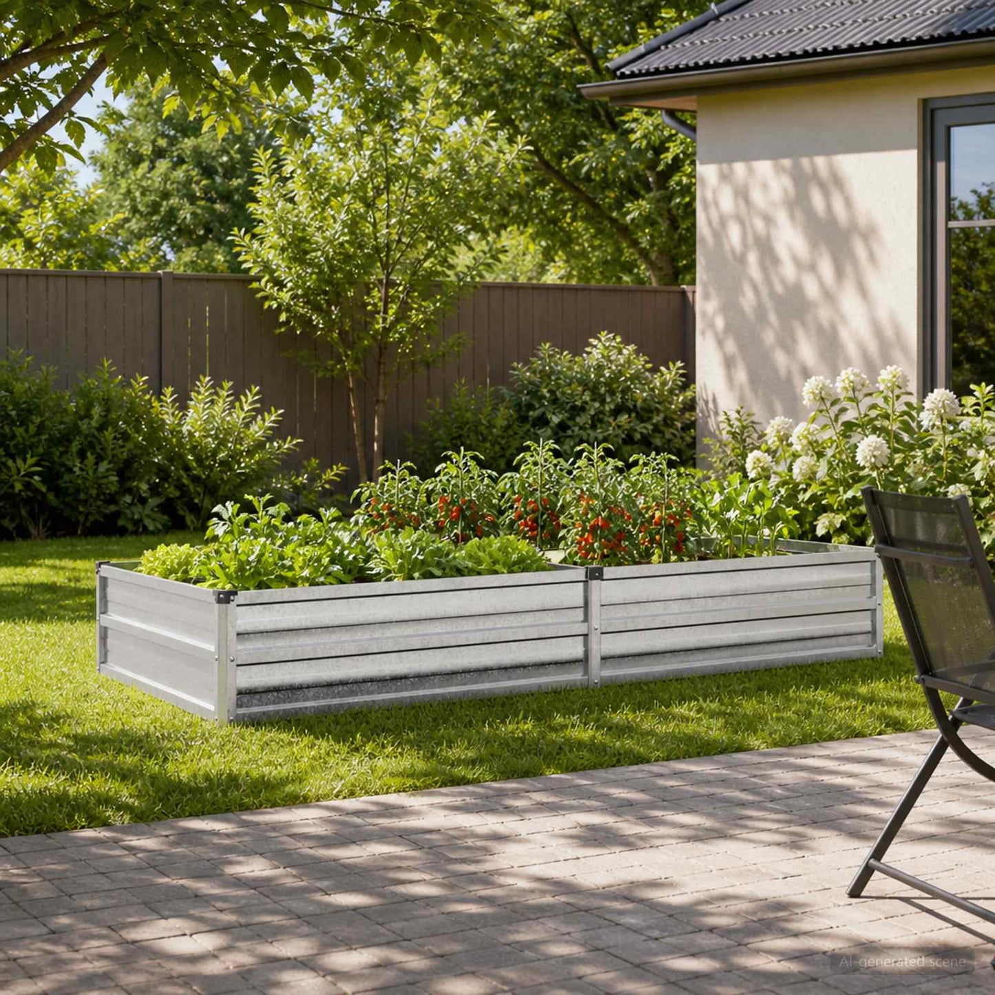 Raised Garden Bed Silver 160 x 80 x 24 cm galvanized