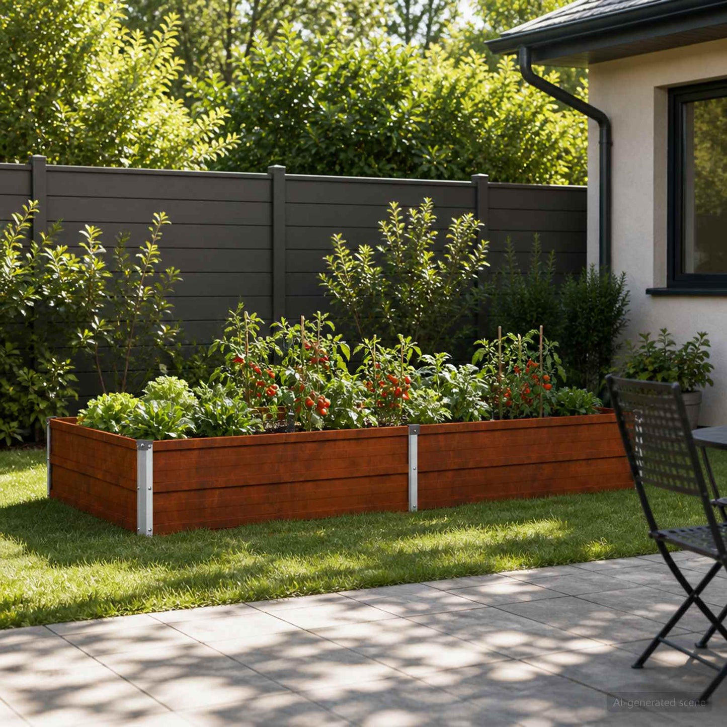Raised Garden Bed Rusty 160 x 80 x 24 cm corton