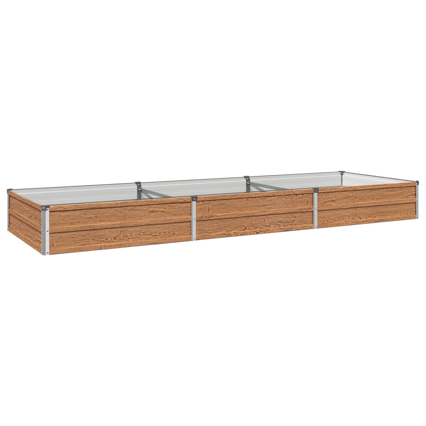 Raised Garden Bed Wood Brown 240 x 80 x 24 cm cold-rolled steel