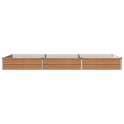Raised Garden Bed Wood Brown 240 x 80 x 24 cm cold-rolled steel