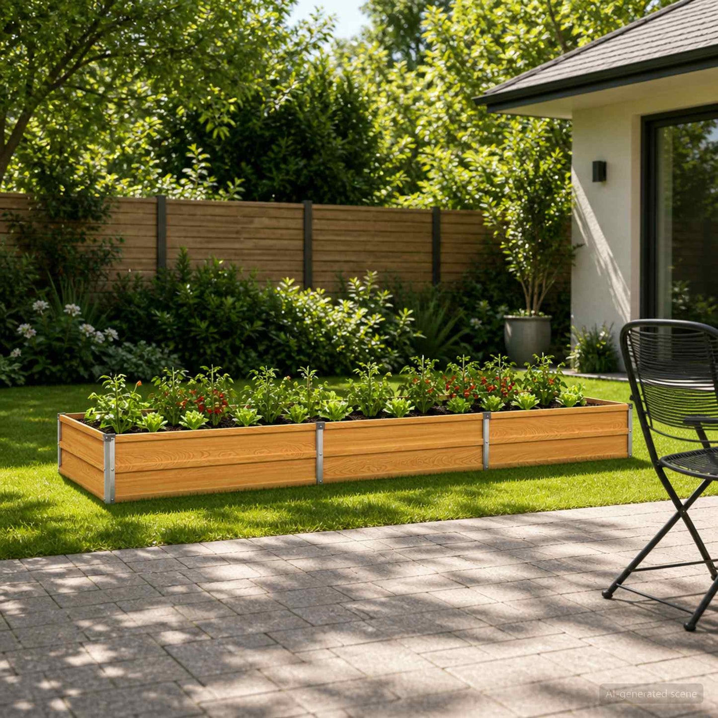 Raised Garden Bed Natural 240 x 80 x 24 cm cold-rolled steel