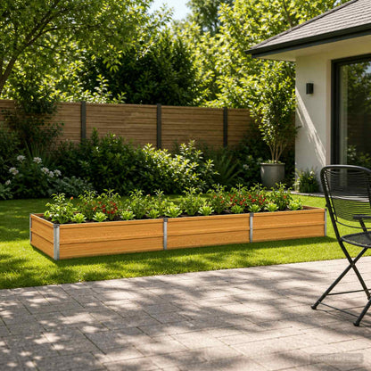 Raised Garden Bed Natural 240 x 80 x 24 cm cold-rolled steel