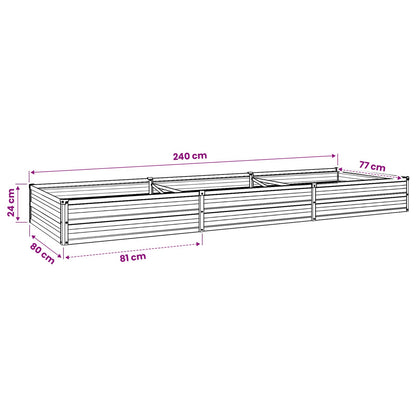 Raised Garden Bed Black 240 x 80 x 24 cm cold-rolled steel