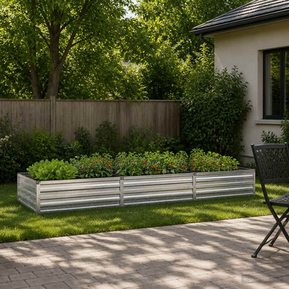 Raised Garden Bed Silver 240 x 80 x 24 cm galvanized
