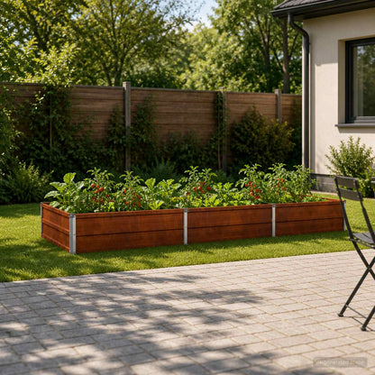 Raised Garden Bed Rusty 240 x 80 x 24 cm corton
