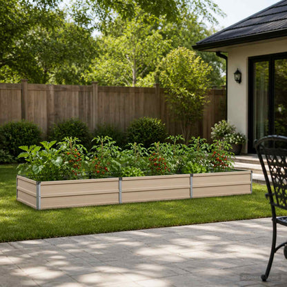 Raised Garden Bed Ivory 240 x 80 x 24 cm cold-rolled steel