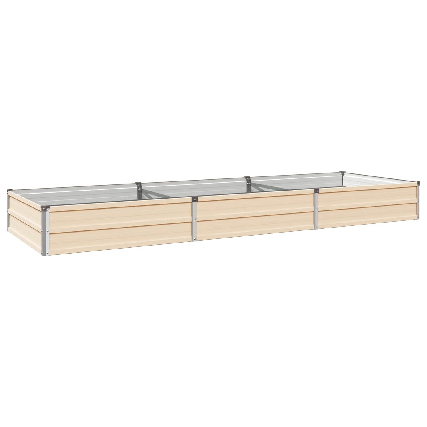 Raised Garden Bed Ivory 240 x 80 x 24 cm cold-rolled steel