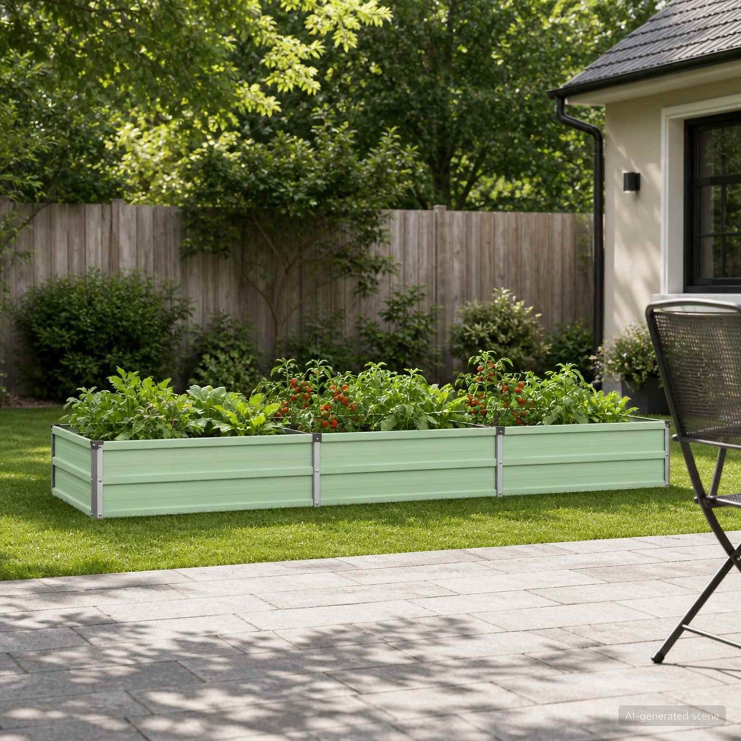 Raised Garden Bed Pastel Green 240 x 80 x 24 cm