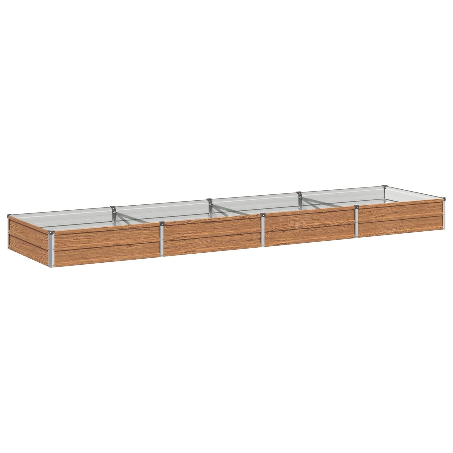 Raised Garden Bed Wood Brown 320 x 80 x 24 cm cold-rolled steel