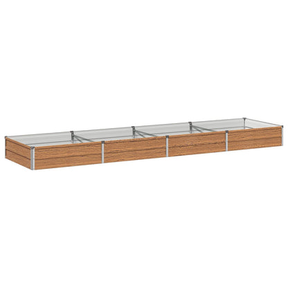 Raised Garden Bed Wood Brown 320 x 80 x 24 cm cold-rolled steel