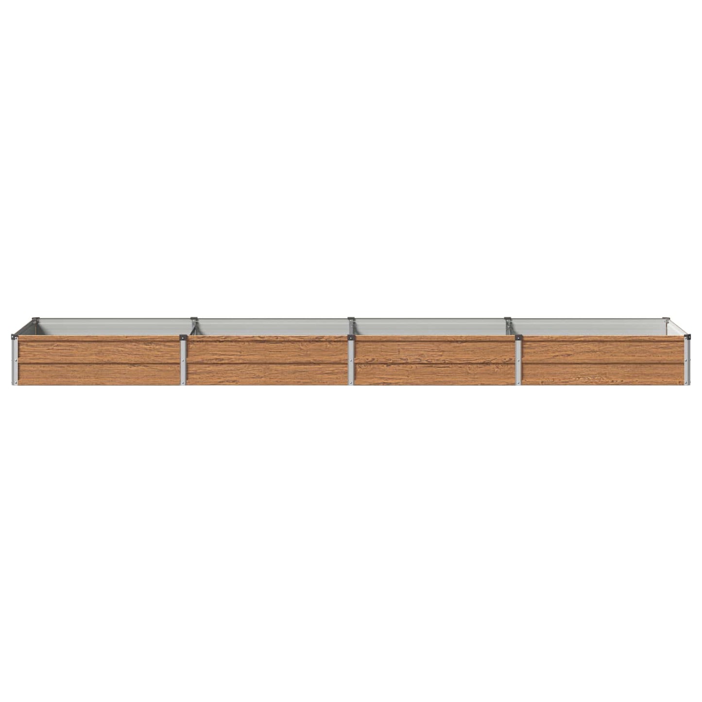 Raised Garden Bed Wood Brown 320 x 80 x 24 cm cold-rolled steel