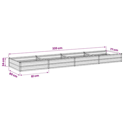Raised Garden Bed Natural 320 x 80 x 24 cm cold-rolled steel