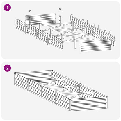 Raised Garden Bed Silver 320 x 80 x 24 cm galvanized