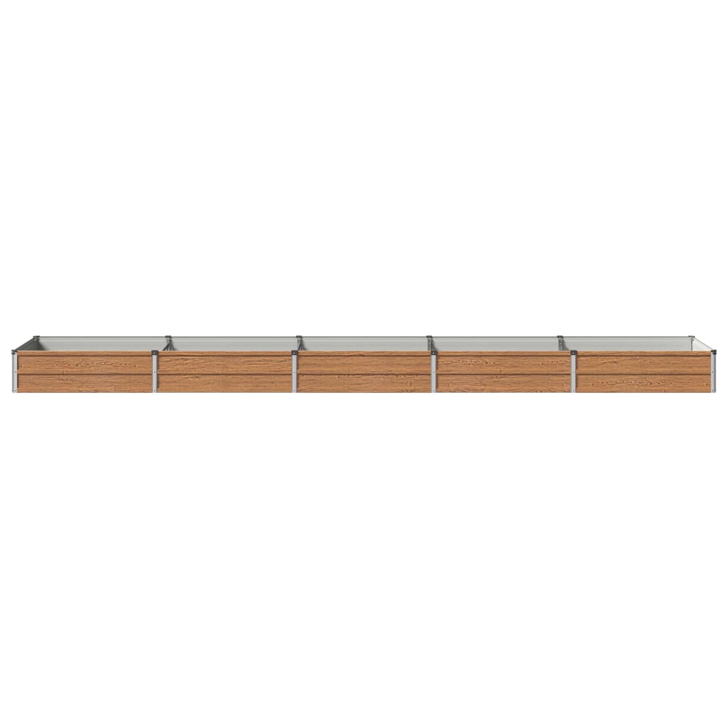 Raised Garden Bed Wood Brown 400 x 80 x 24 cm cold-rolled steel