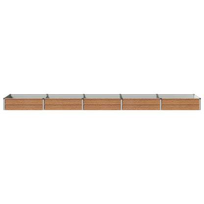 Raised Garden Bed Wood Brown 400 x 80 x 24 cm cold-rolled steel