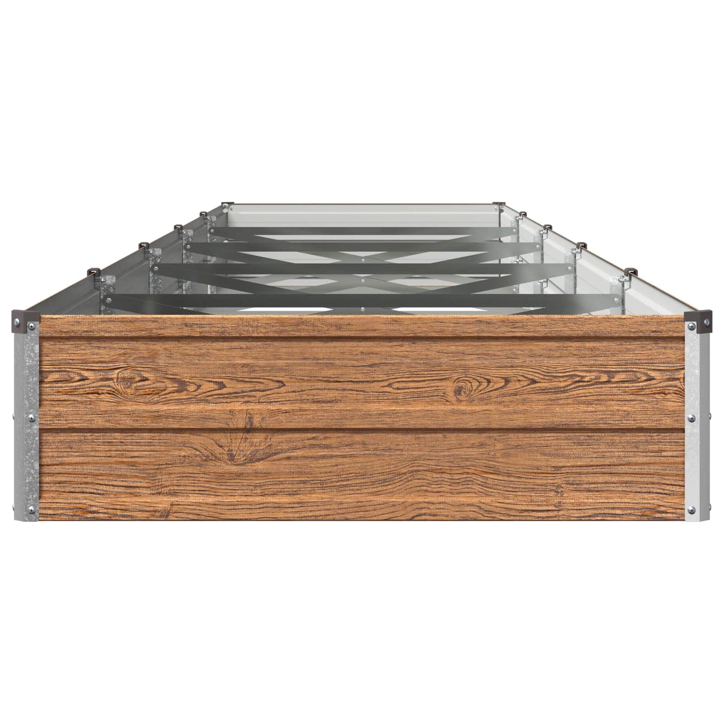 Raised Garden Bed Wood Brown 400 x 80 x 24 cm cold-rolled steel