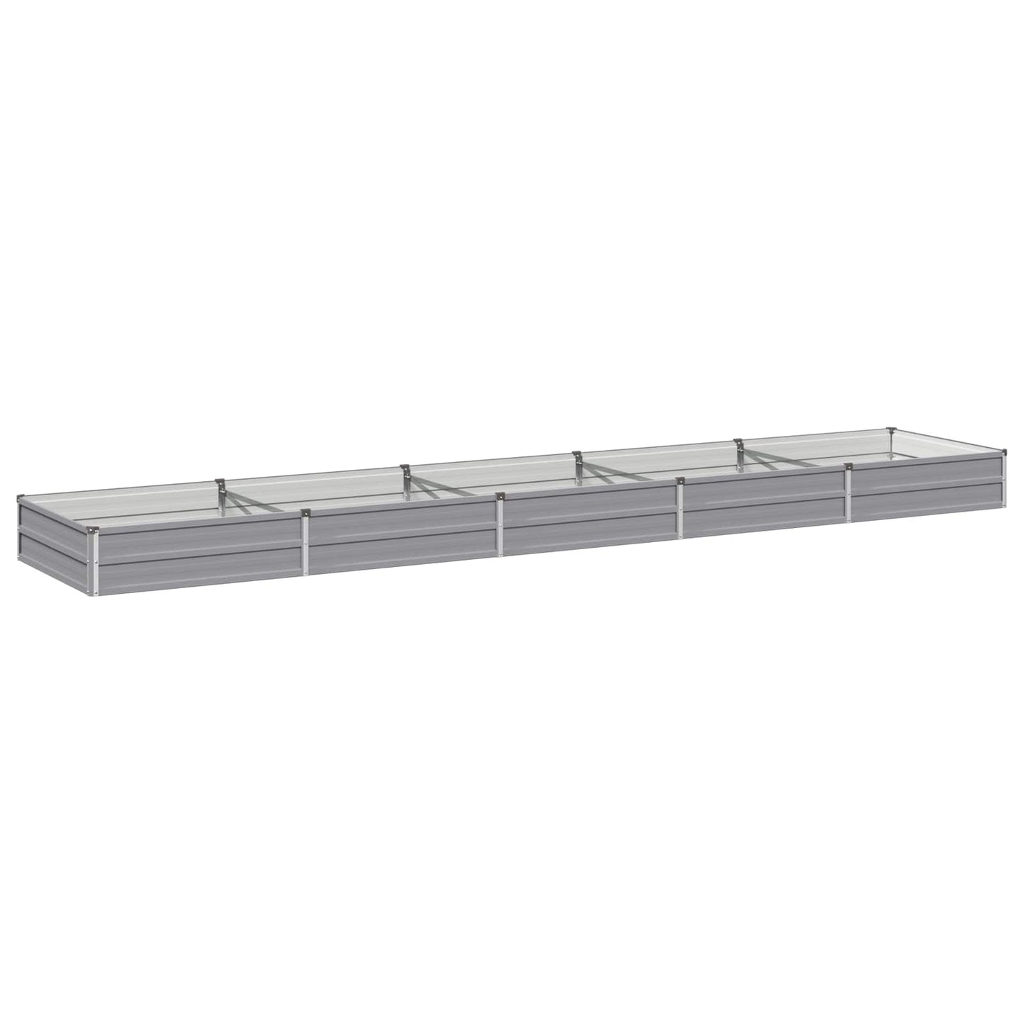 Raised Garden Bed Grey 400 x 80 x 24 cm cold-rolled steel
