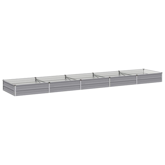 Raised Garden Bed Grey 400 x 80 x 24 cm cold-rolled steel