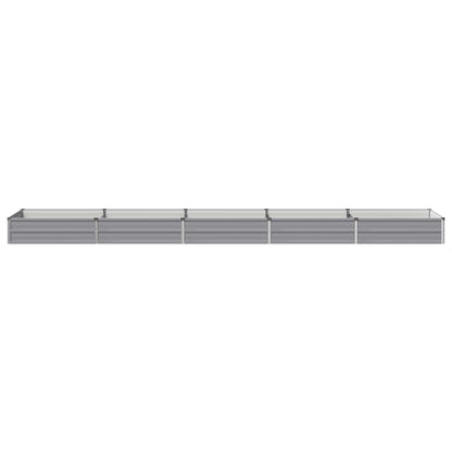 Raised Garden Bed Grey 400 x 80 x 24 cm cold-rolled steel